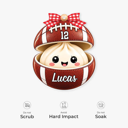 Personalized Sports Dumpling Acrylic Ornament - Custom Keepsake for Kids & Young Athletes