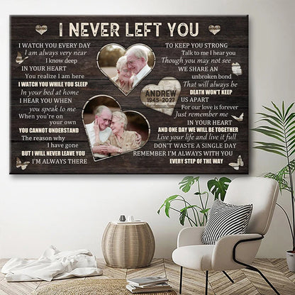 "I Never Left You I Watch You Everyday" - Personalized Memorial Canvas / Poster for Bereaved Family