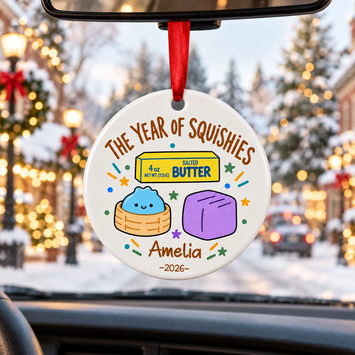 The Year of Squishies Personalized Ceramic Ornament - Kids Christmas Tree Keepsake