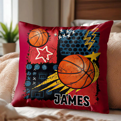Personalized Basketball Pillow personalization view for Son/Grandson