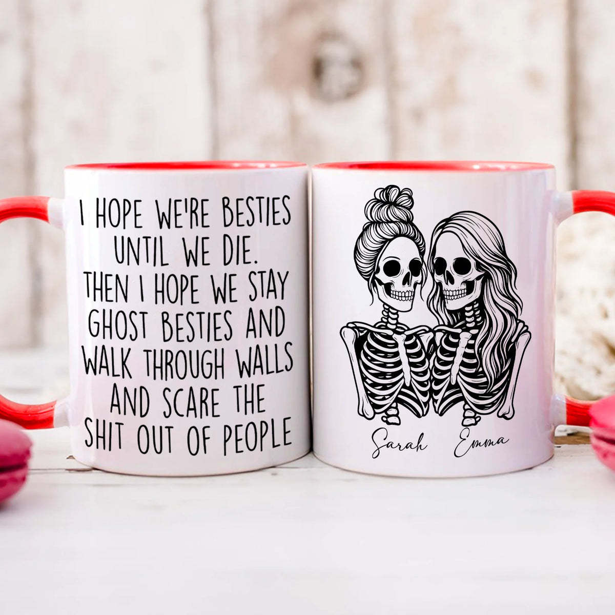 Ghost Besties Until We Die Personalized Mug - Funny Halloween Gift for Best Friends