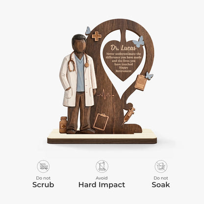 Plaque material and size view - Personalized Doctor Retirement Plaque