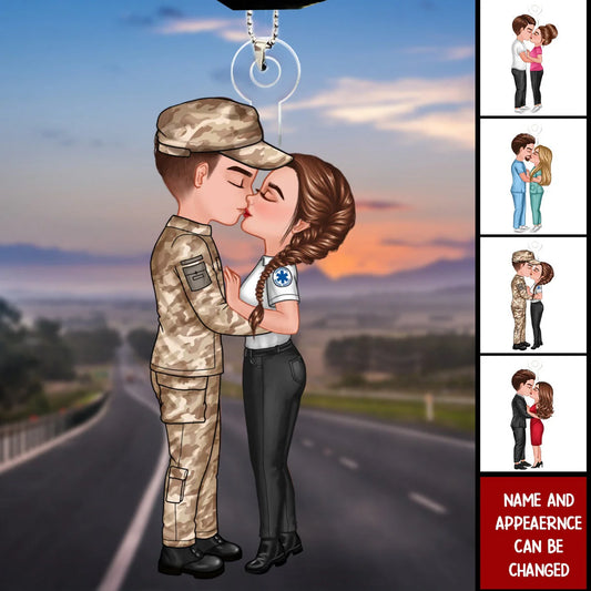 Custom Couple Occupation Acrylic Ornament for Couples with personalized design details for meaningful gifting