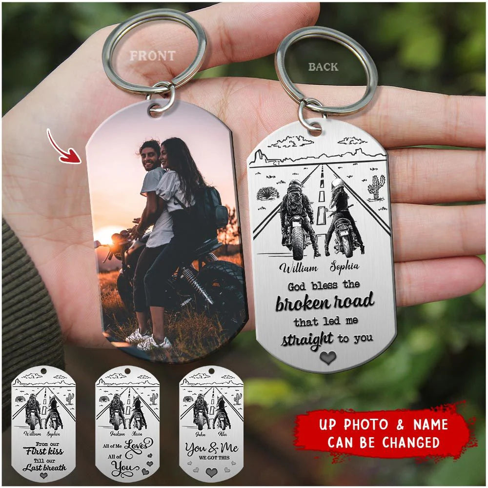 Custom Photo Keychain for Husband with personalized design details for meaningful gifting