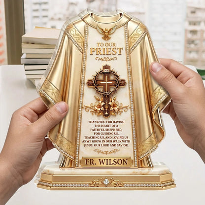 Plaque material and size view - Personalized Priest Appreciation Plaque