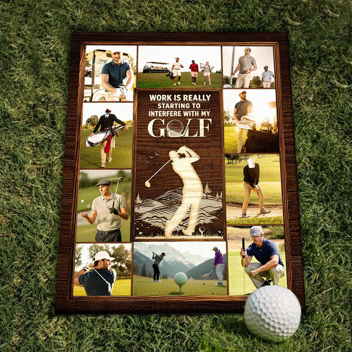 Canvas / Poster material and size view - Custom Golf Photo Collage Canvas