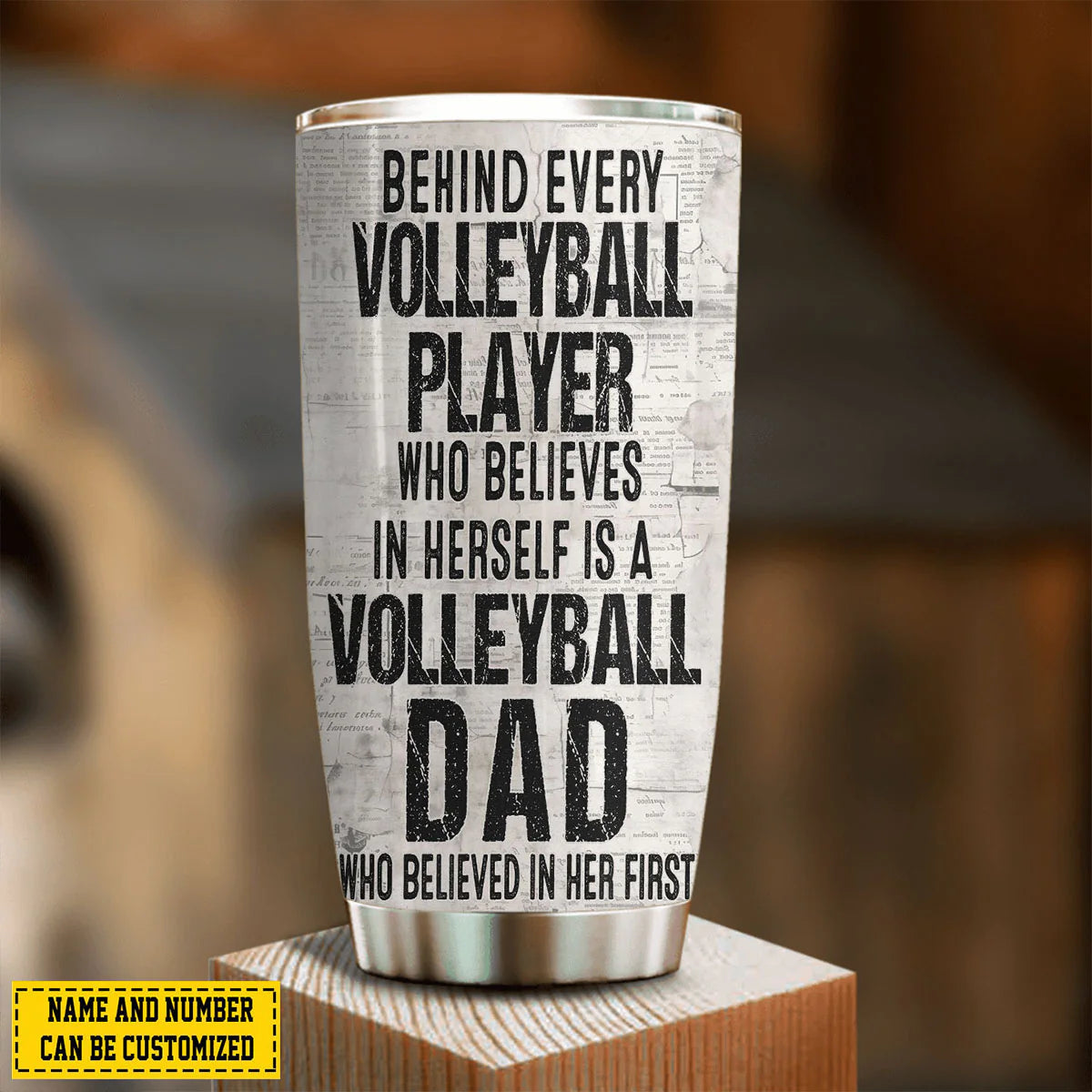 Custom Volleyball Dad Tumbler for Dad with personalized design details for meaningful gifting image 8
