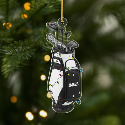 Golf Bag Personalized Acrylic Ornament - Custom Christmas Gift for Golf Lovers