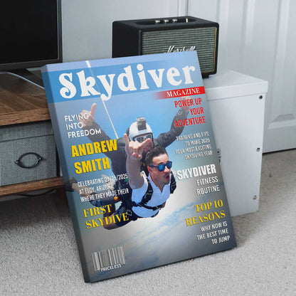 Custom Skydiver Magazine Cover Canvas personalization view for Yourself