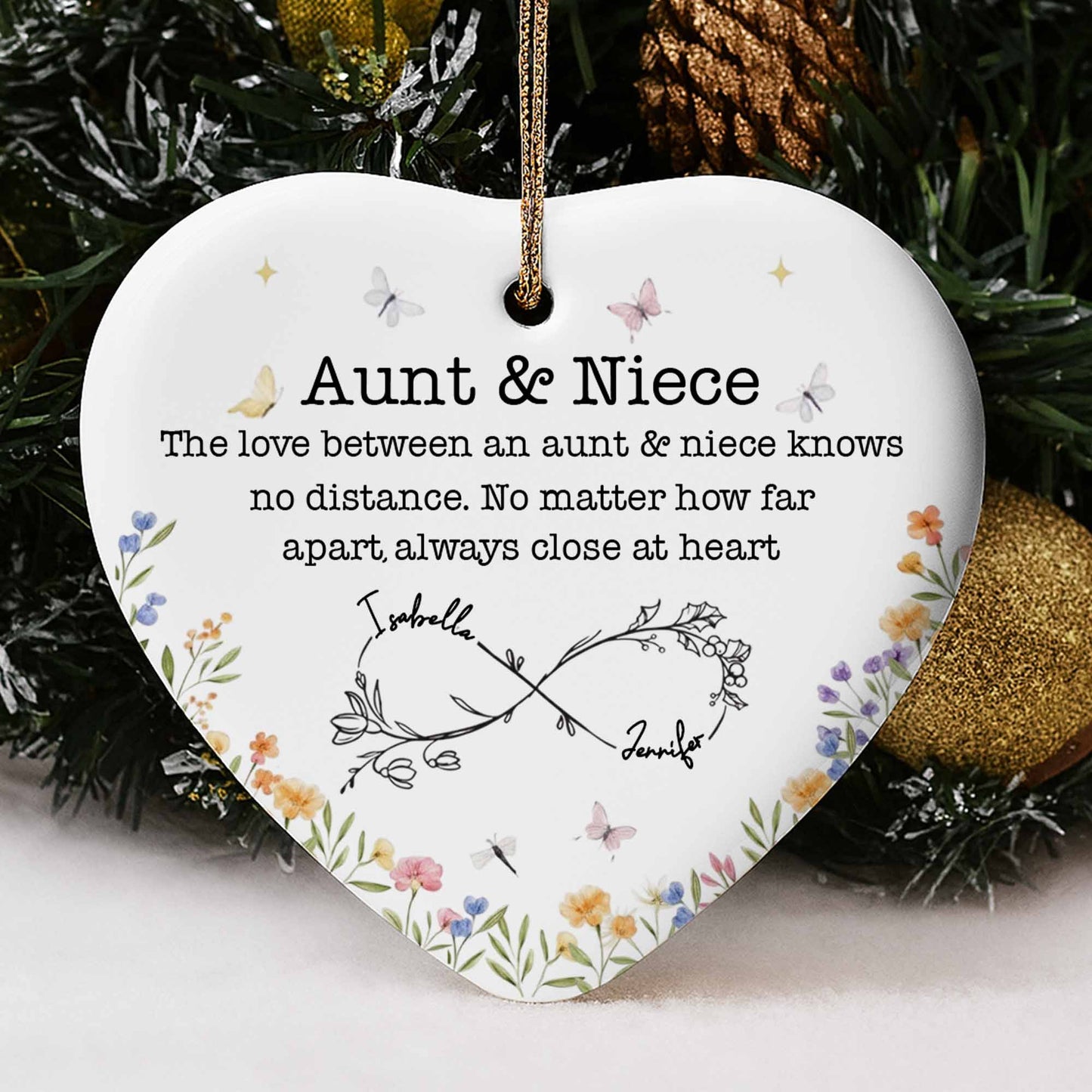 The Love Between An Aunt & Niece, Flowers And Hearts