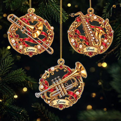 Personalized Musical Instrument Ornament - Custom Keepsake Christmas Gift for Band & Music Lovers