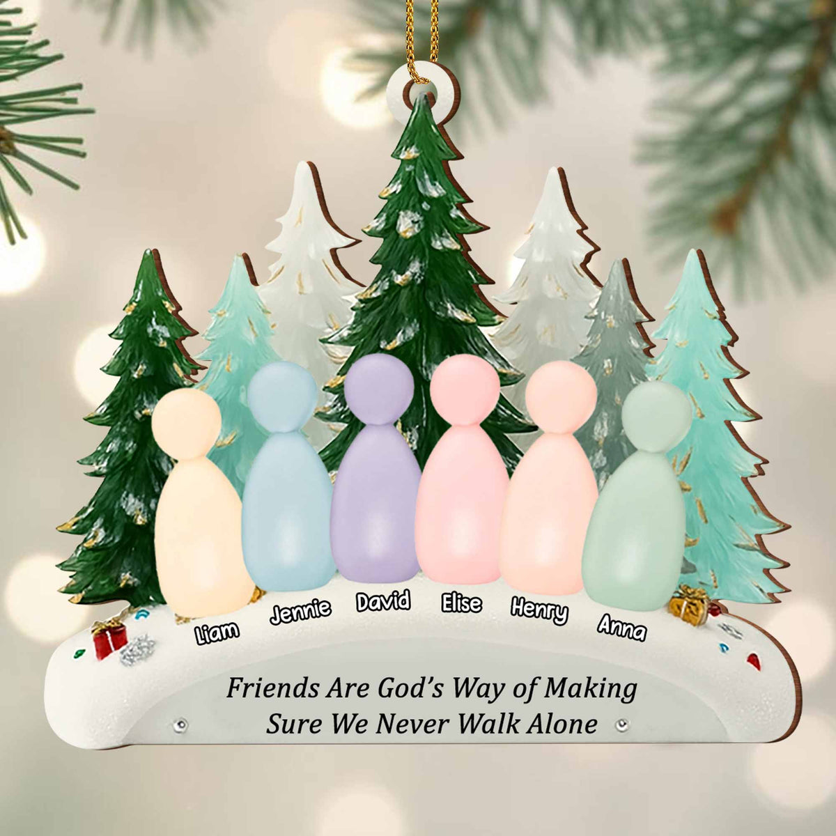 Friends Are God’s Way, Snowboard And Trees Ornament