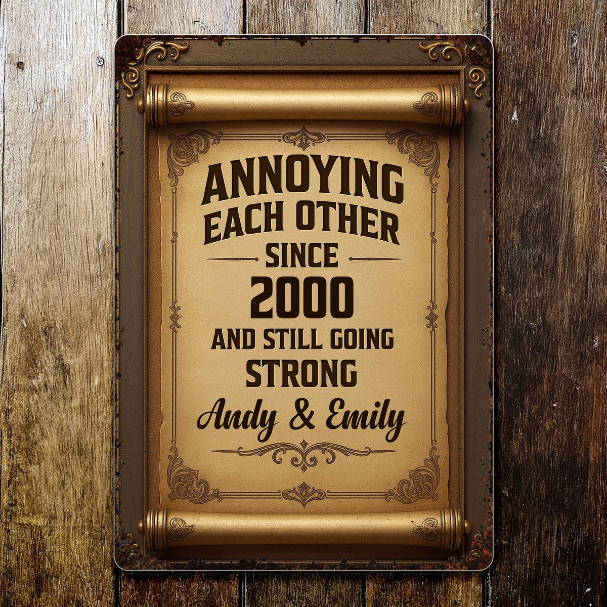 Annoying Each Other Since Personalized Metal Sign for Couples - Custom Vintage Keepsake