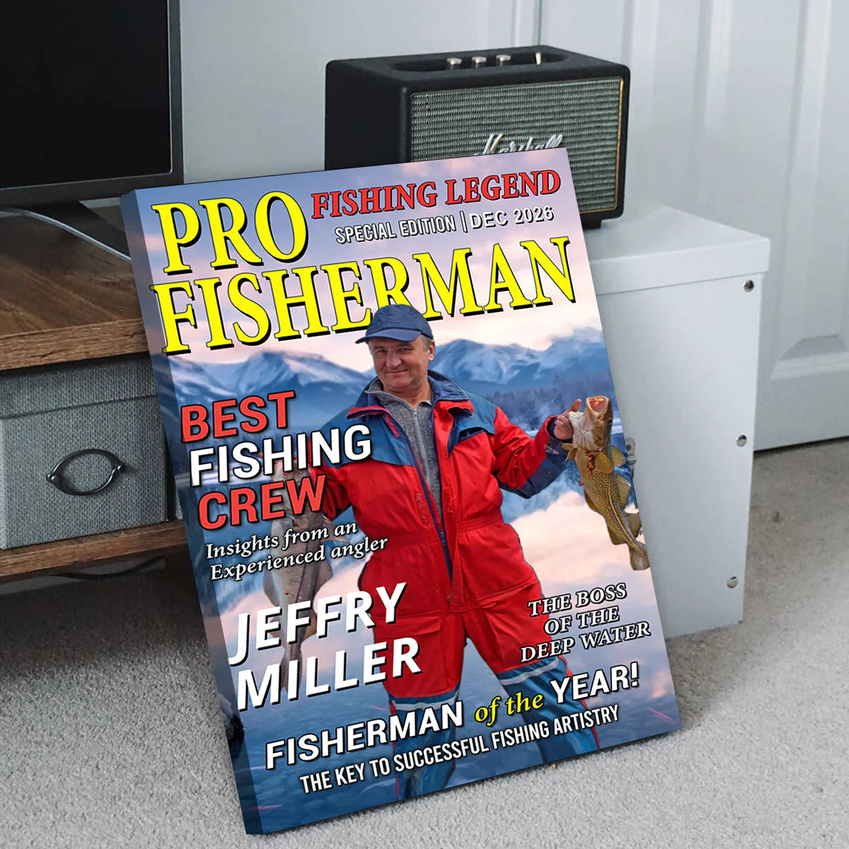 Personalized Fishing Magazine Cover personalization view for Dad