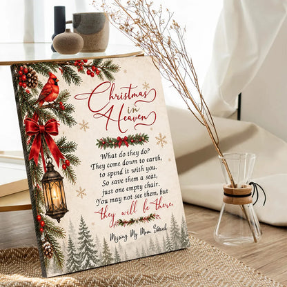 Christmas in Heaven Personalized Memorial Canvas / Poster - Bereavement Keepsake for Family