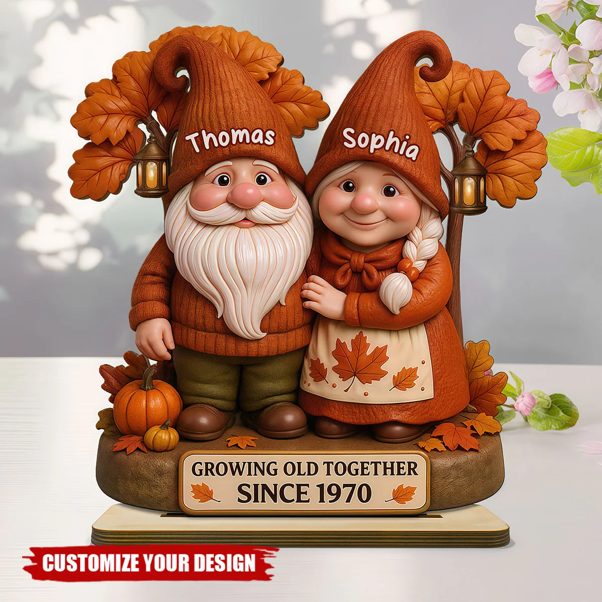 Custom Growing Old Together Plaque for Couples with personalized design details for meaningful gifting