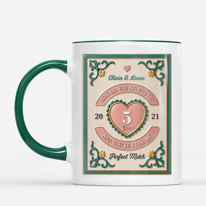 Still My Perfect Match Personalized Anniversary Mug for Couples - Custom Ceramic Coffee Cup