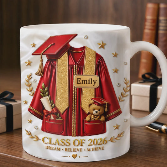 Personalized Graduation Mug for Daughter/Granddaughter with personalized design details for meaningful gifting