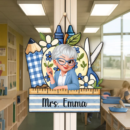 Personalized Teacher Wood Sign personalization view for Teacher