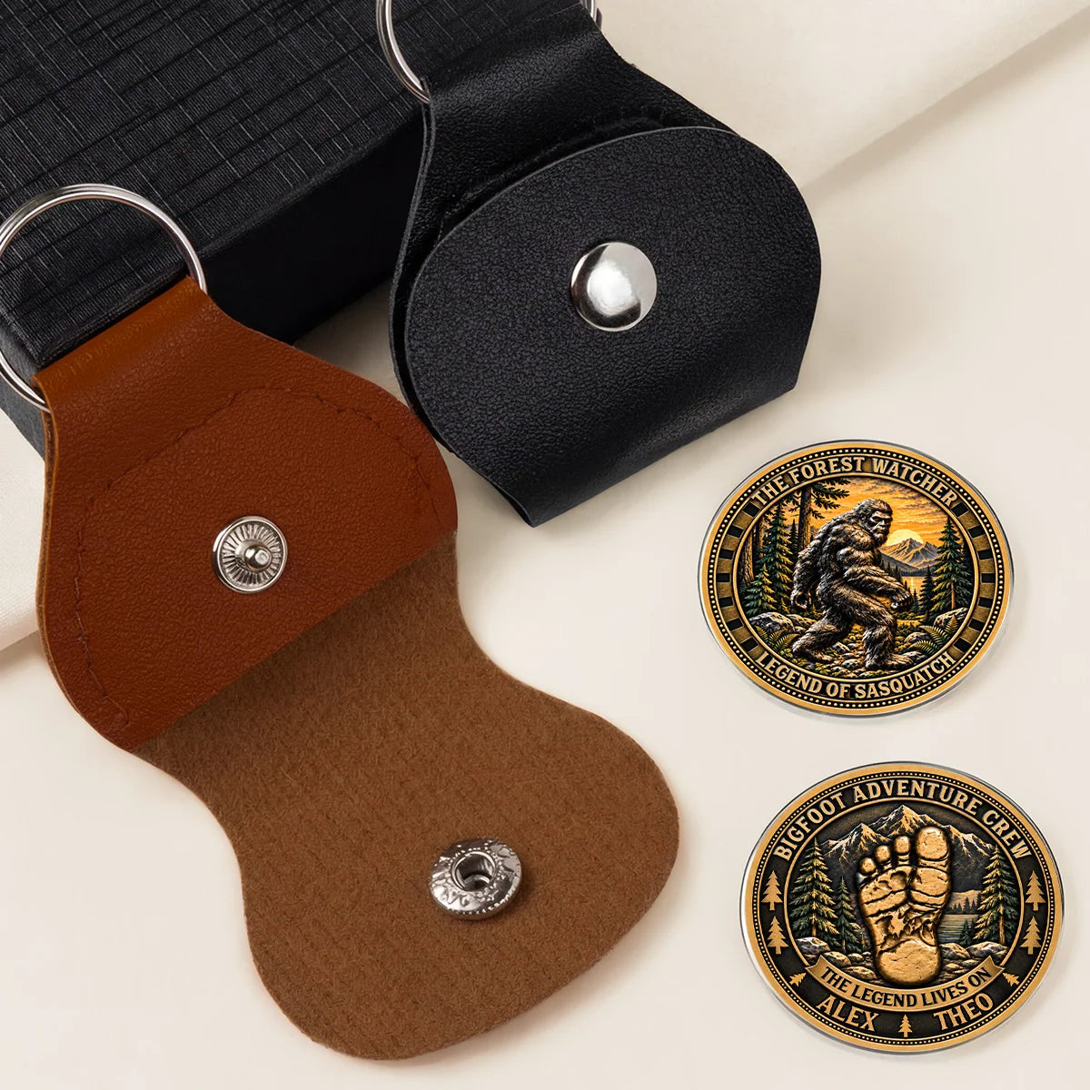 Bigfoot Adventure Crew Personalized Pocket Hug - Custom Sasquatch Camping Gift for Best Friends & Brothers
