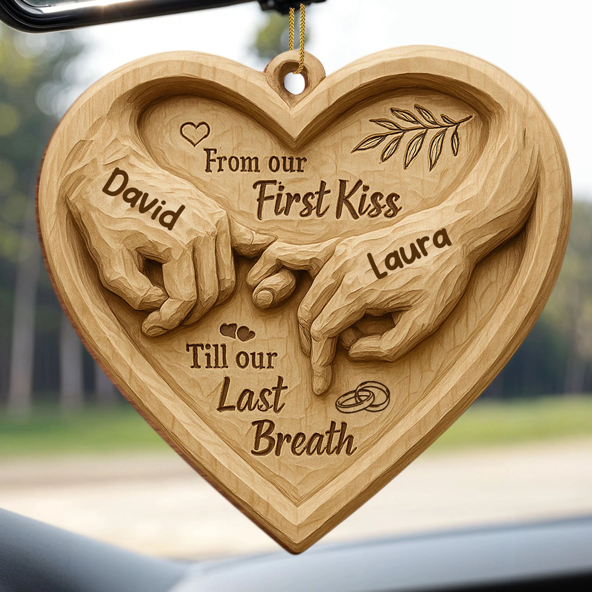 Custom Couples Ornament for Wife with personalized design details for meaningful gifting image 6