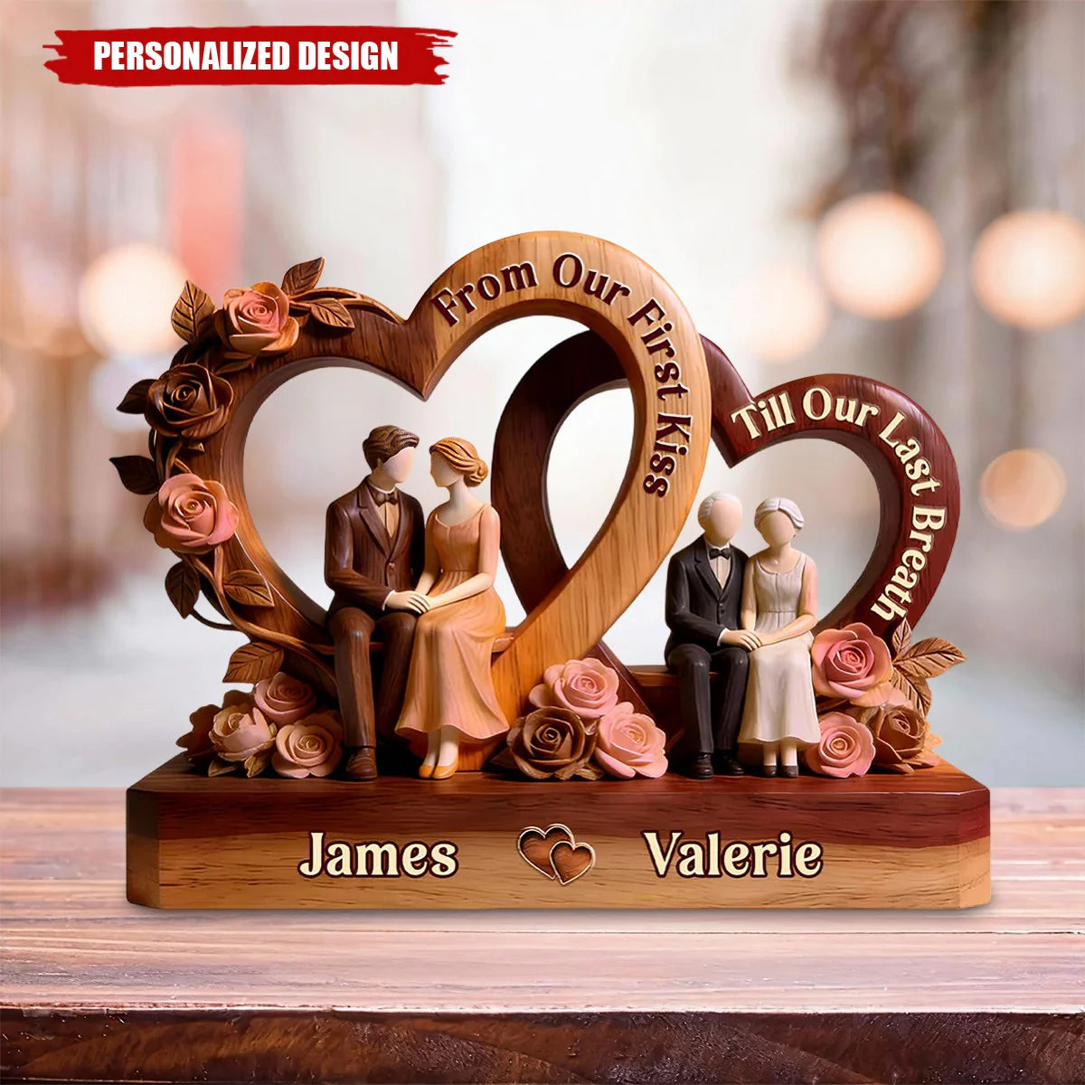 Personalized Couple Acrylic Plaque personalization view for Wife