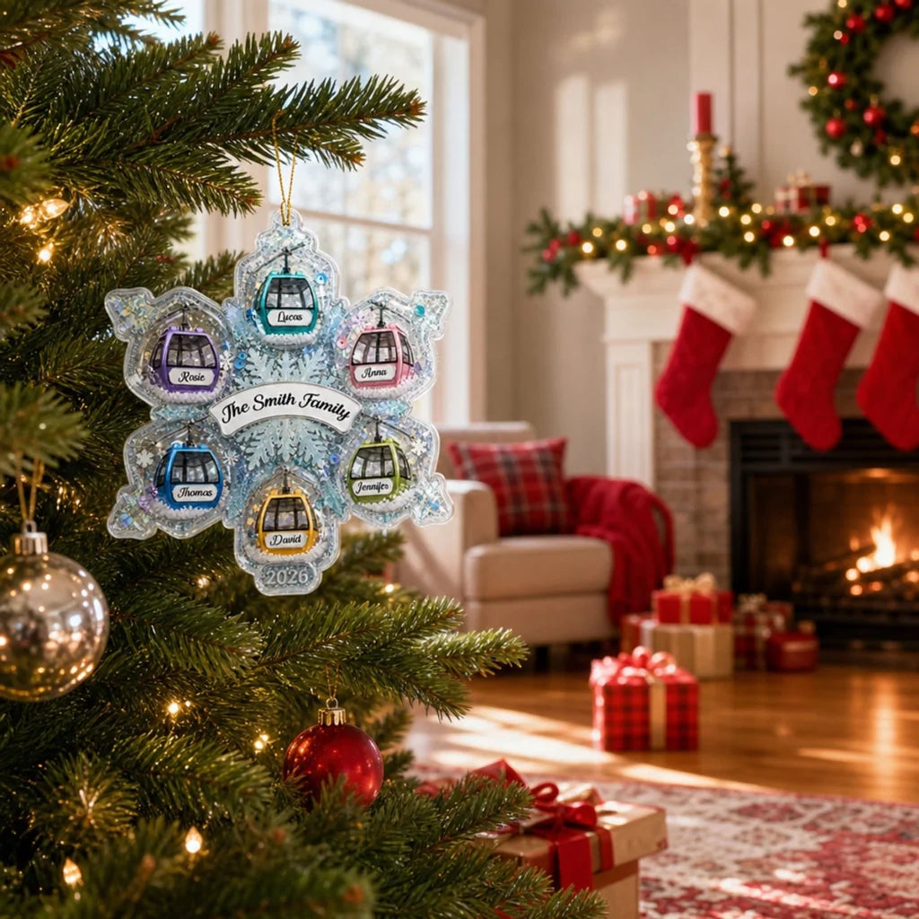 Personalized Ferris Wheel Christmas Ornament - Custom Family Names Acrylic Keepsake Gift