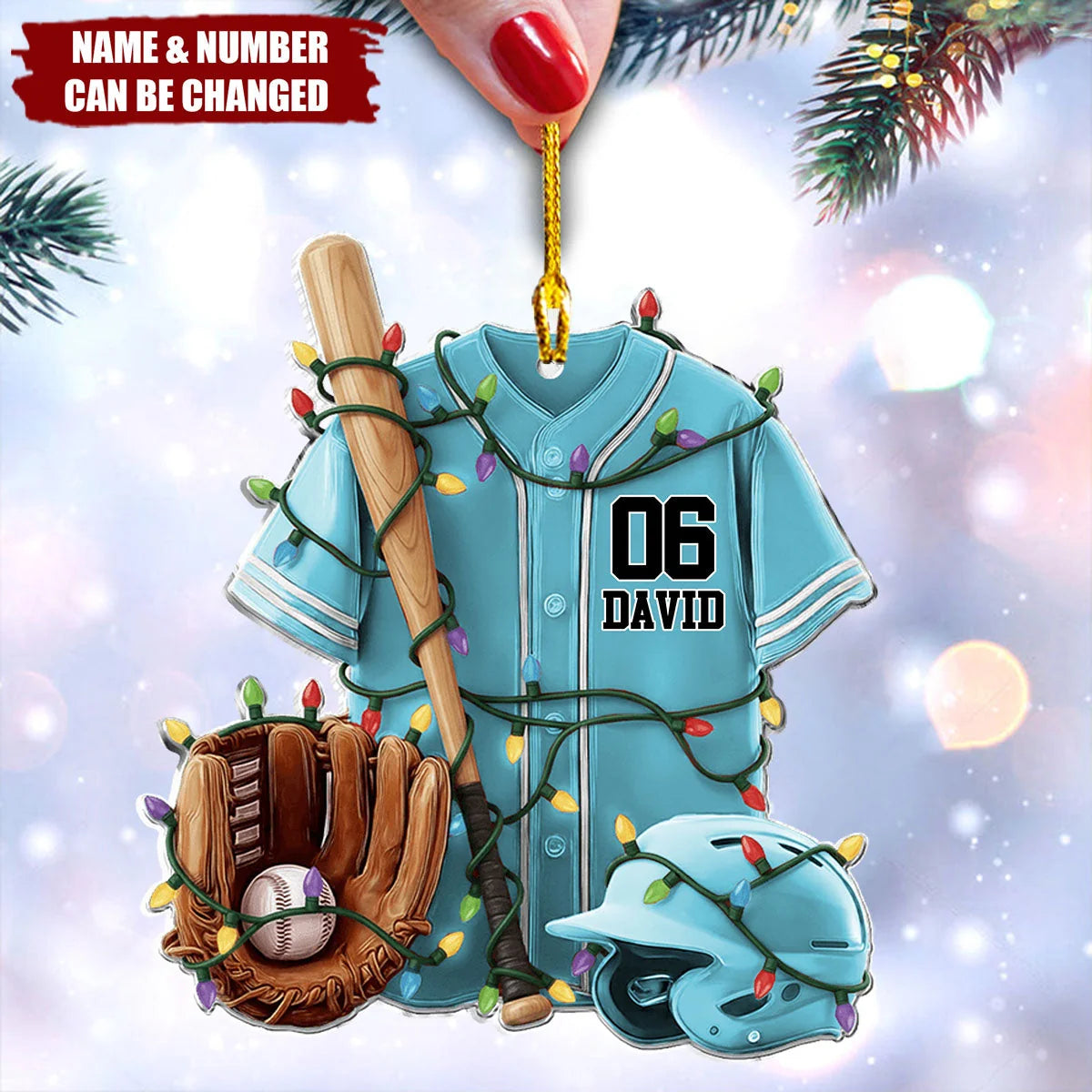 Personalized Baseball Jersey Ornament - Custom Name & Number Holiday Keepsake