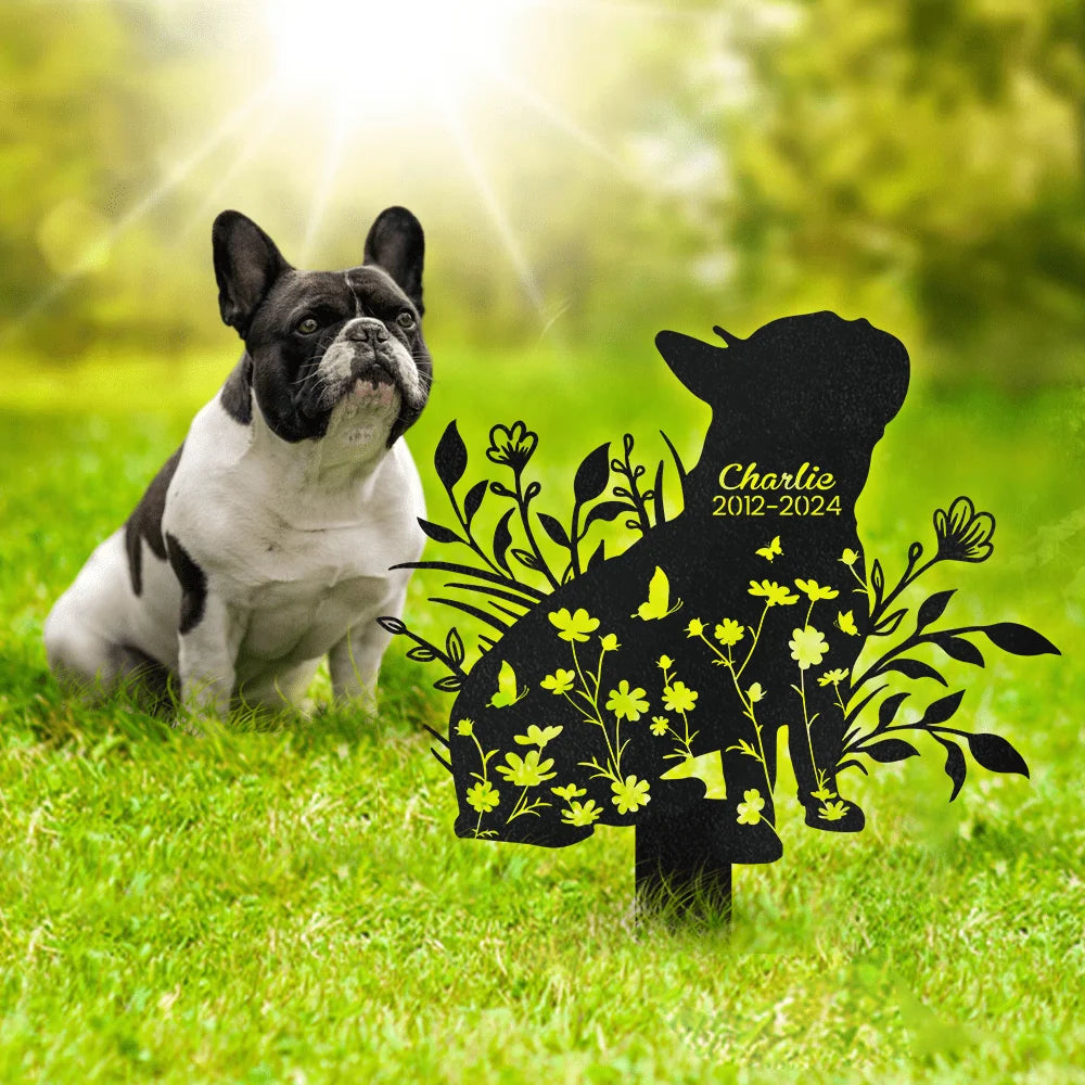PRINTS10 Custom Floral Dog Memorial Garden Stake TH10 891687