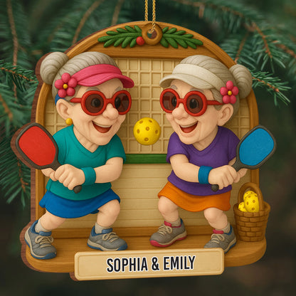 Joyful Pickleball Game Personalized Wood Ornament - Holiday Keepsake for Best Friends