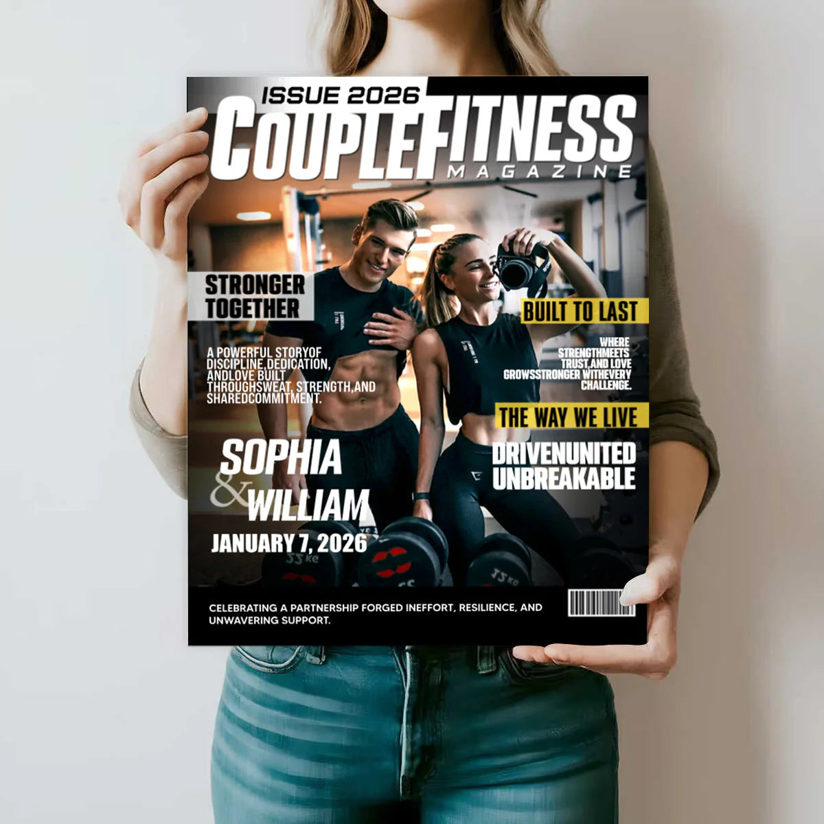 Custom Gym Couple Canvas for Couples with personalized design details for meaningful gifting image 6