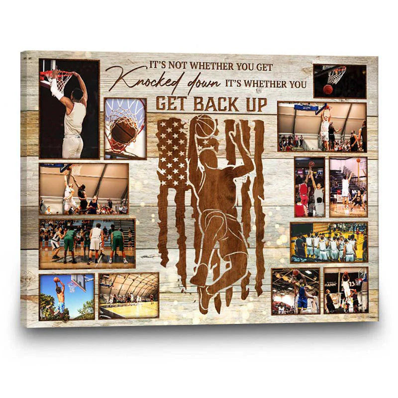 Personalized Basketball Photos Canvas personalization view for Son/Grandson