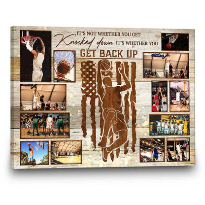Personalized Basketball Photos Canvas personalization view for Son/Grandson