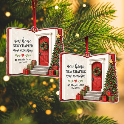 New Home New Chapter Christmas - Personalized Acrylic Ornament for New Homeowners
