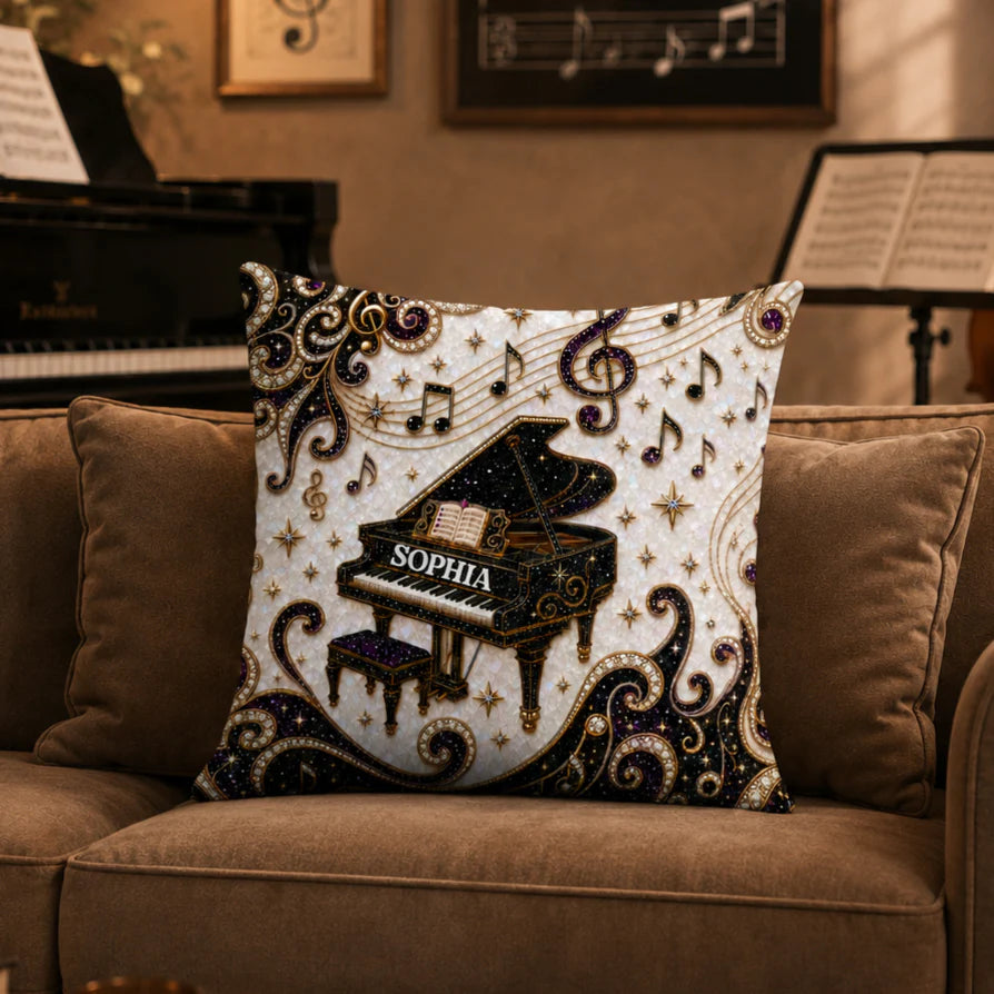 Custom Music Lovers Pillow for Best Friends with personalized design details for meaningful gifting