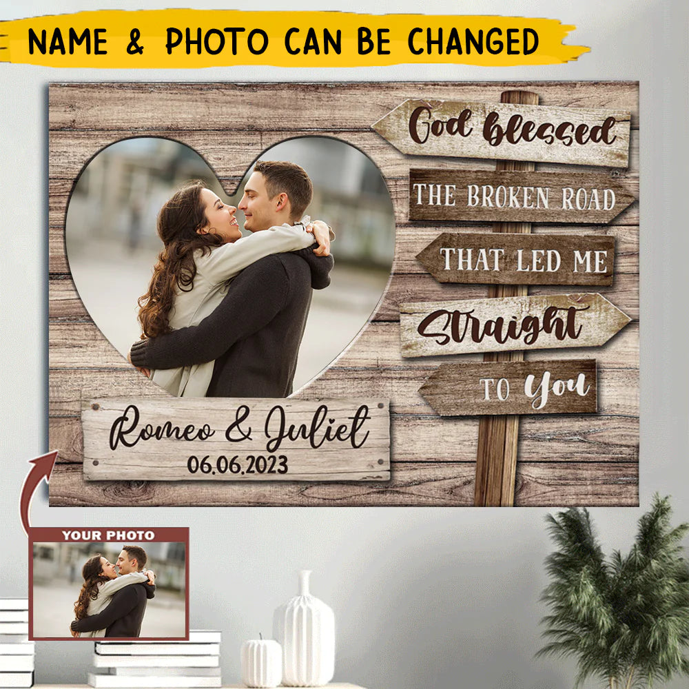 Custom Couples Photo Canvas for Wife with personalized design details for meaningful gifting
