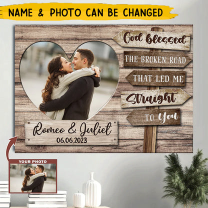 Custom Couples Photo Canvas for Wife with personalized design details for meaningful gifting