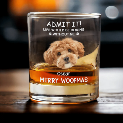Custom Pet Photo Rock Glass personalization view for Dad