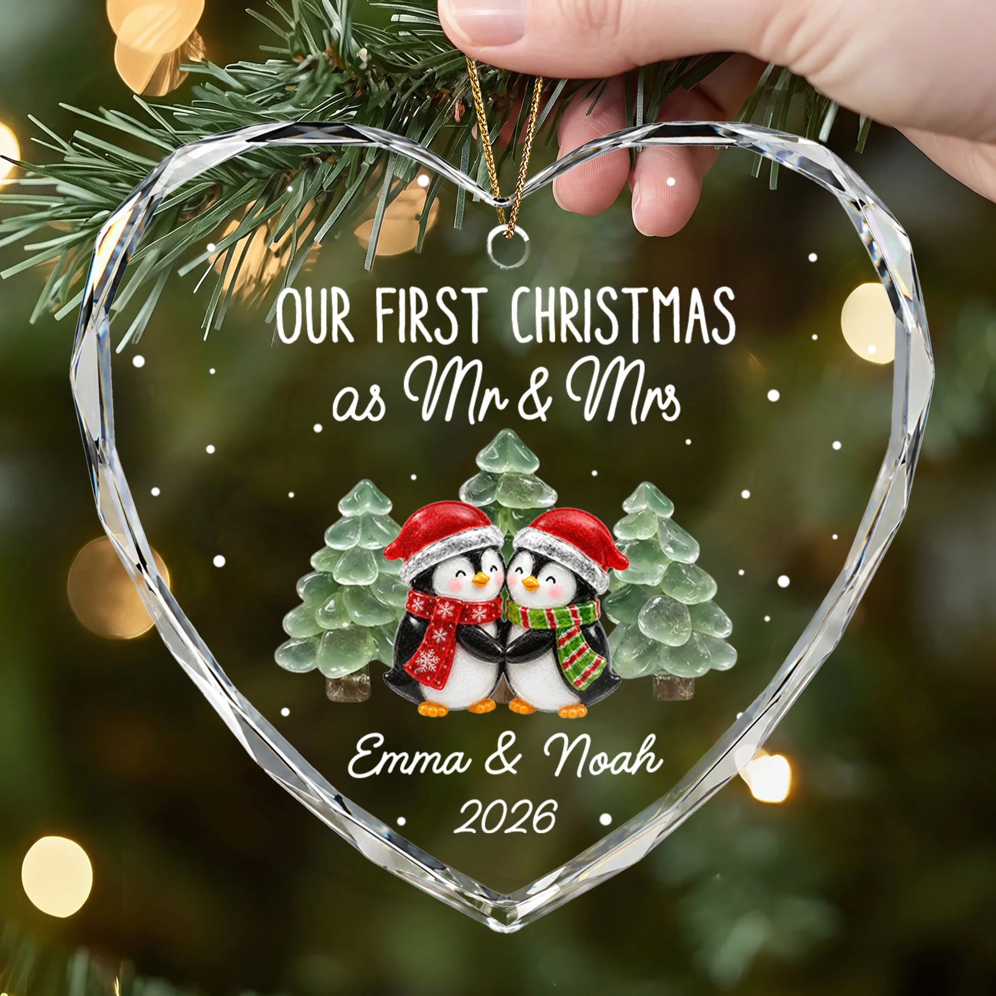 Our First Christmas Together Personalized Glass Ornament - Custom Couple Keepsake