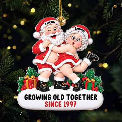Growing Old Together Personalized Acrylic Ornament - Funny Christmas Keepsake Gift for Couples