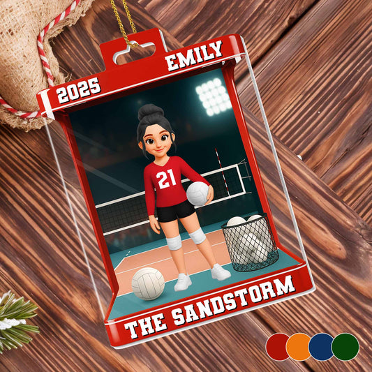 Personalized volleyball player acrylic ornament custom gift for female athletes and team players