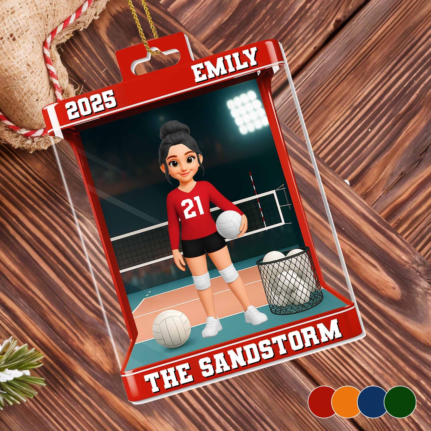 Personalized volleyball player acrylic ornament custom gift for female athletes and team players