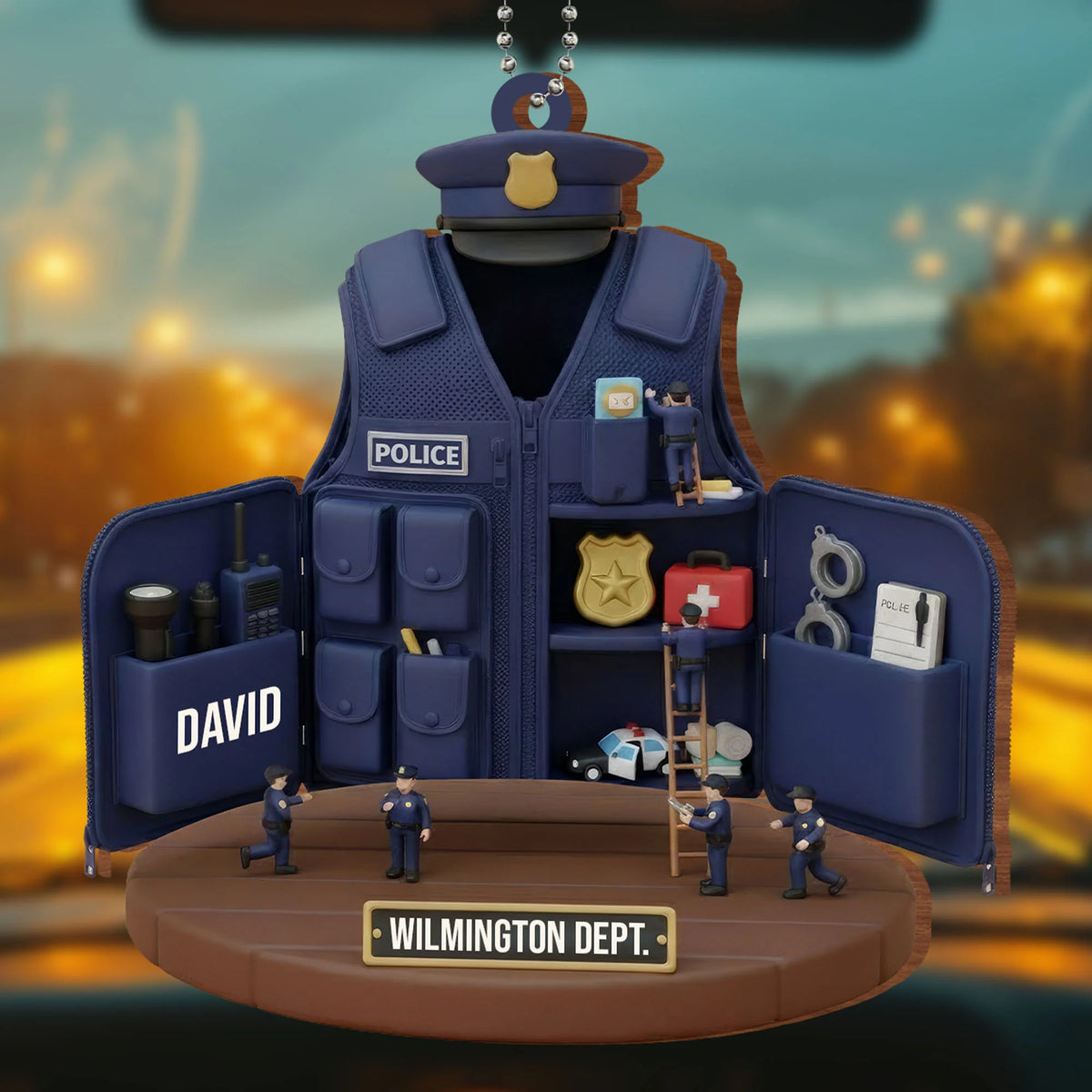Celebrate Dedication With Custom Police Vest And Cap Ornament