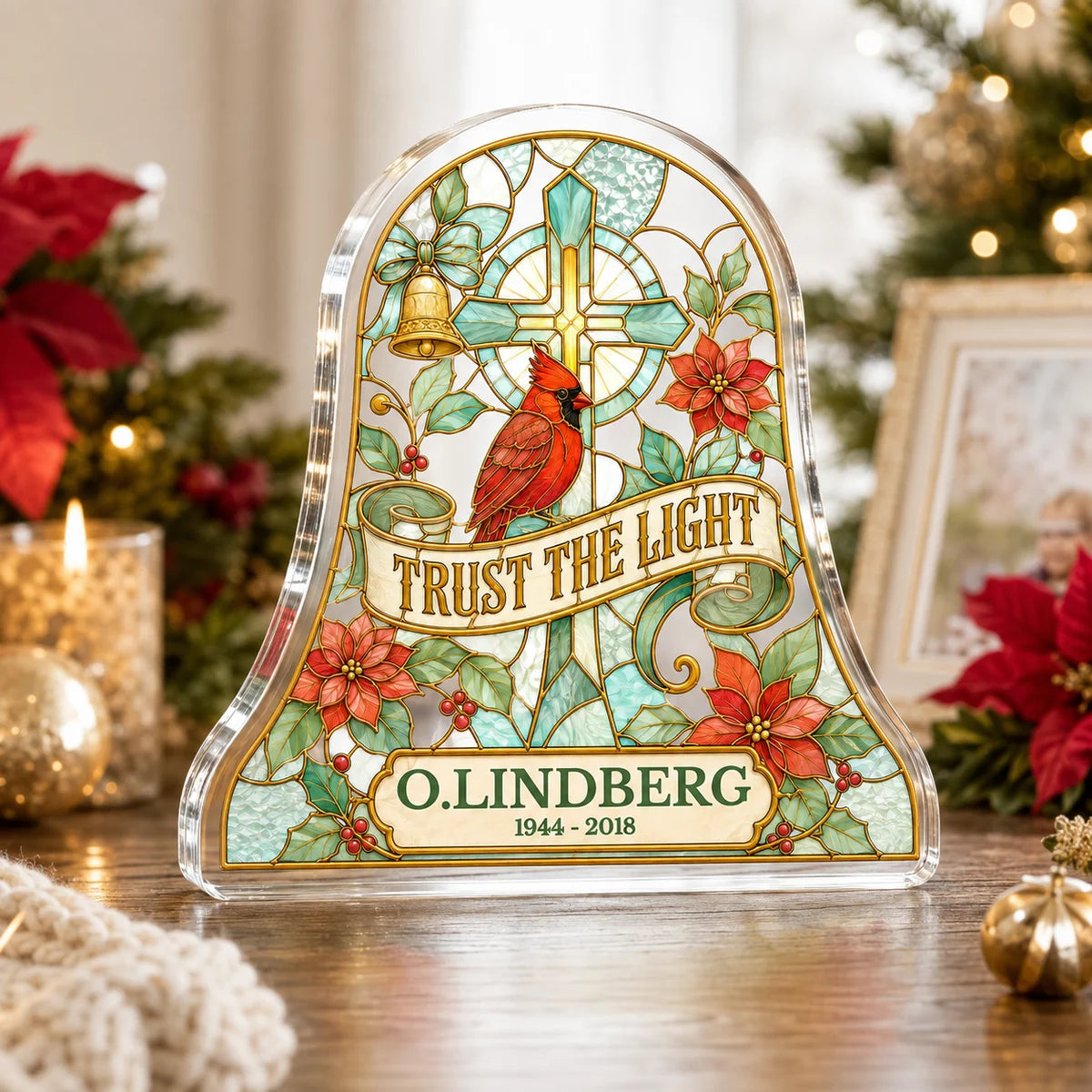 Trust The Light Memorial Personalized Acrylic Plaque - Custom Bereavement Gift for Family