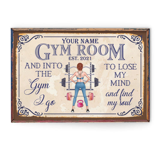 Custom Gym Room Canvas / Poster  - Personalized Wall Art Gift for Fitness Lovers
