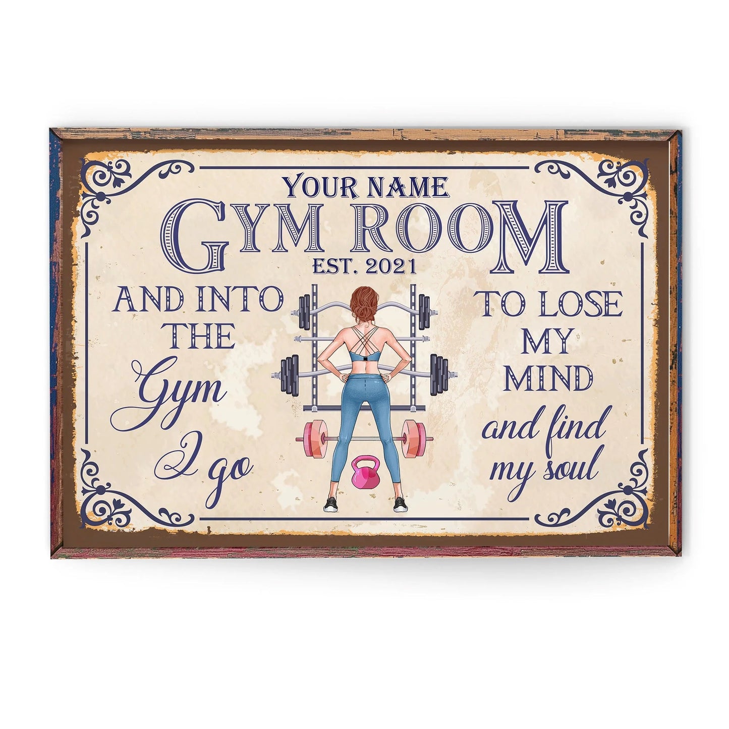 Custom Gym Room Canvas / Poster  - Personalized Wall Art Gift for Fitness Lovers