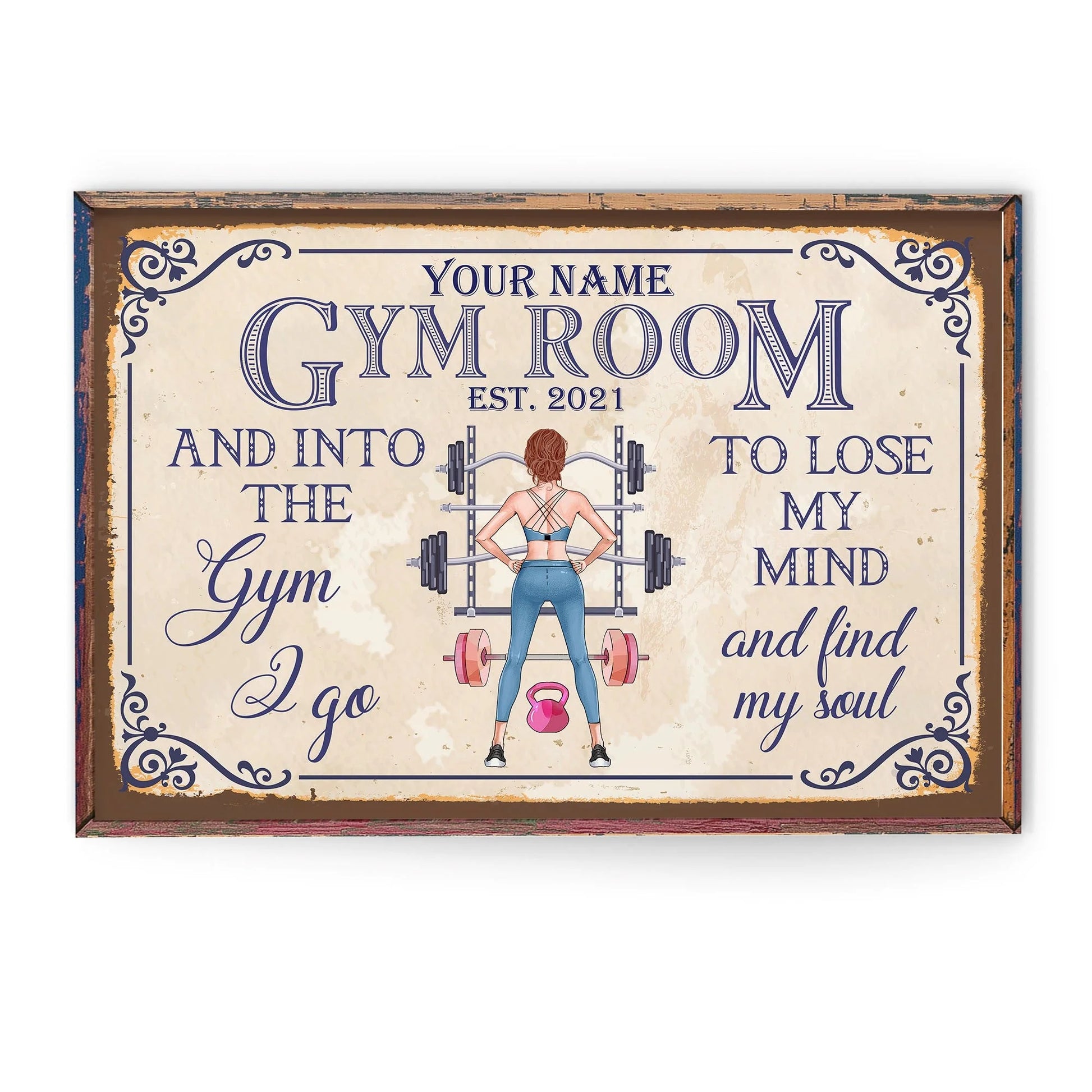 Custom Gym Room Canvas / Poster  - Personalized Wall Art Gift for Fitness Lovers