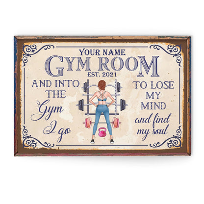 Custom Gym Room Canvas / Poster  - Personalized Wall Art Gift for Fitness Lovers