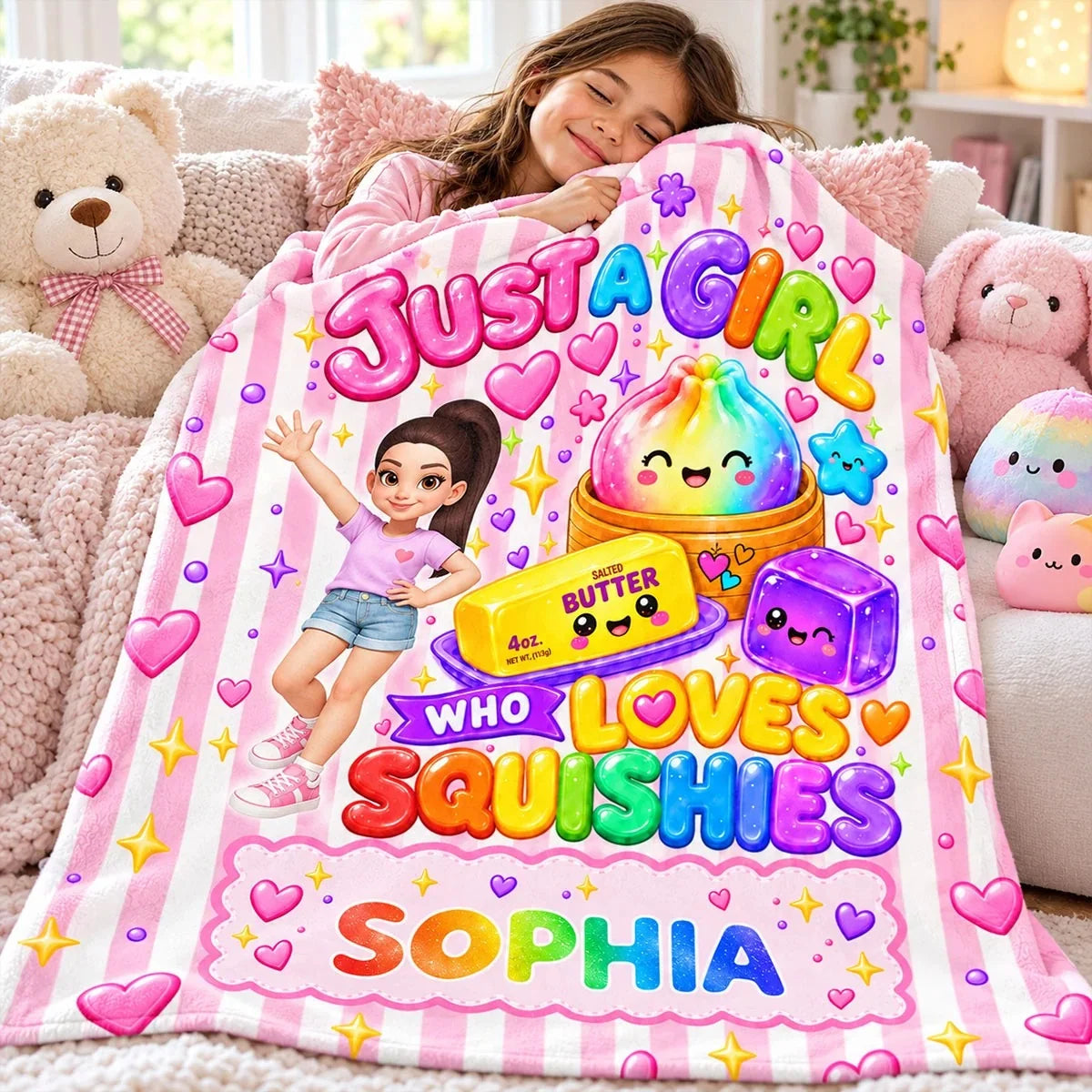 Just A Girl Who Loves Squishies - Personalized Blanket 3850772c-79fd-4dda-bc95-be009ed27a47-W2oy2WZ3Fz__web4-1-.jpg