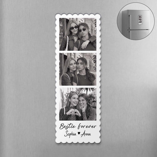Bestie Forever Personalized Photo Acrylic Magnet - Custom Friendship Keepsake for Best Friends
